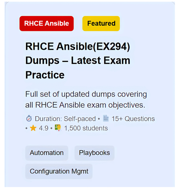 RHCE Ansiable (EX294) - Dumps